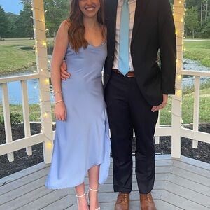 Light Blue Satin Dress